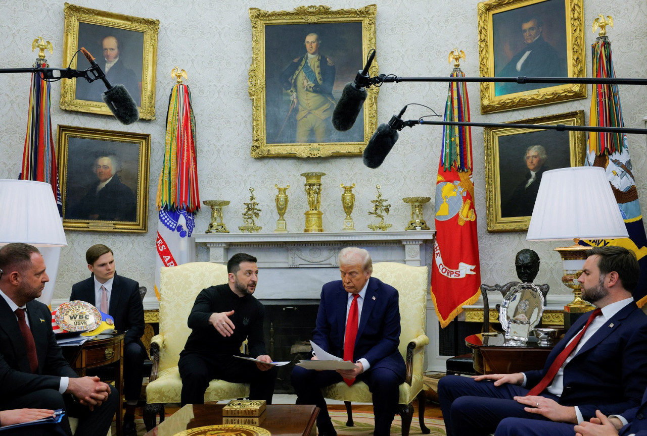 Donald Trump se reunió con Volodimir Zelenski. Foto: Reuters/Brian Snyder