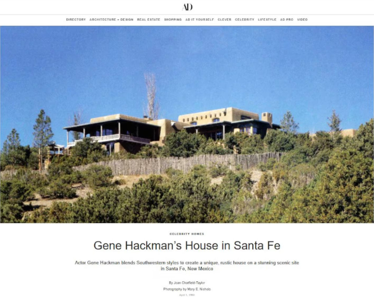 La lujosa casa de Gene Hackman.