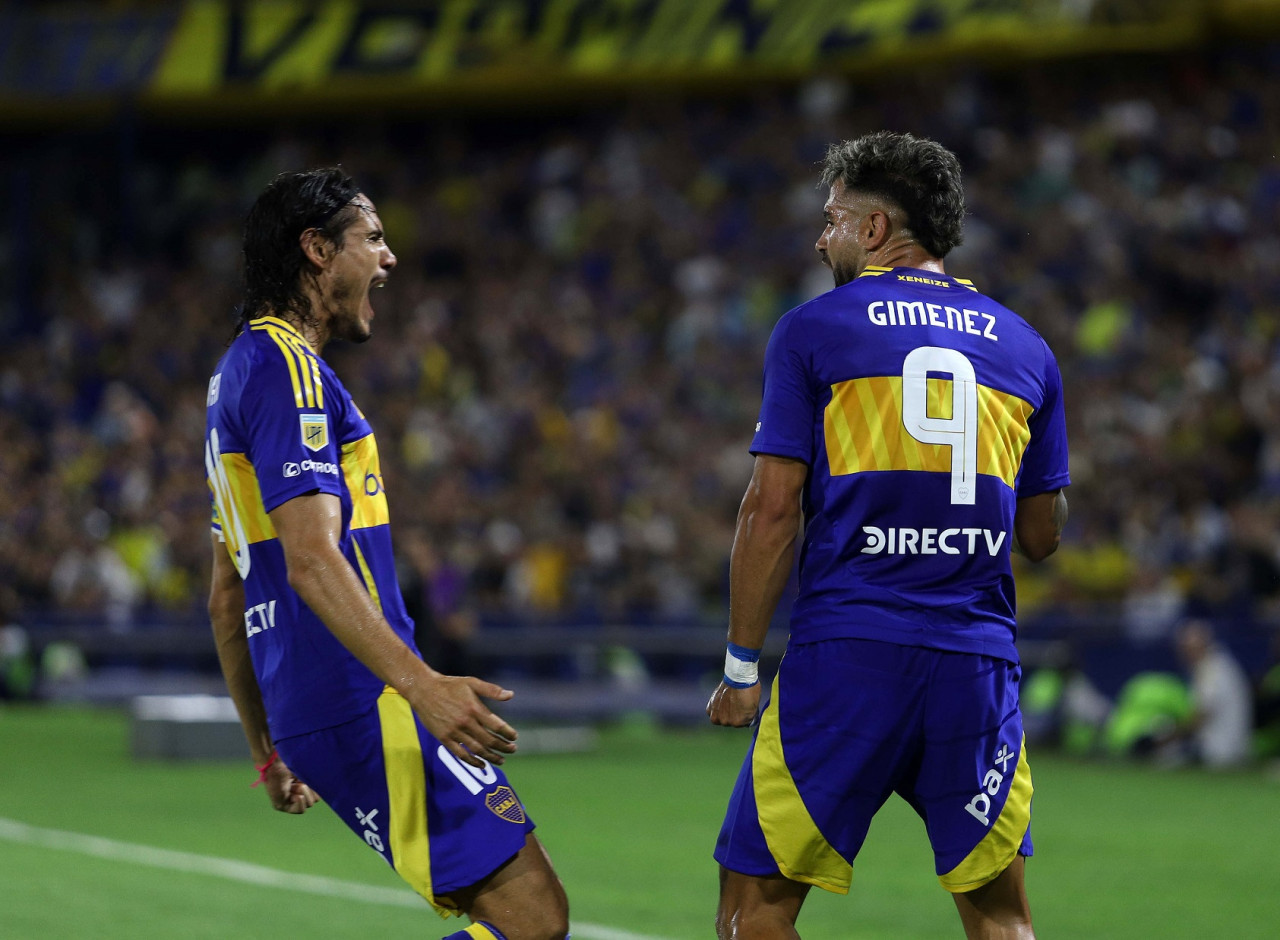 Edinson Cavani y Milton Giménez; Boca Juniors vs Rosario Central. Foto: NA/Mariano Sánchez