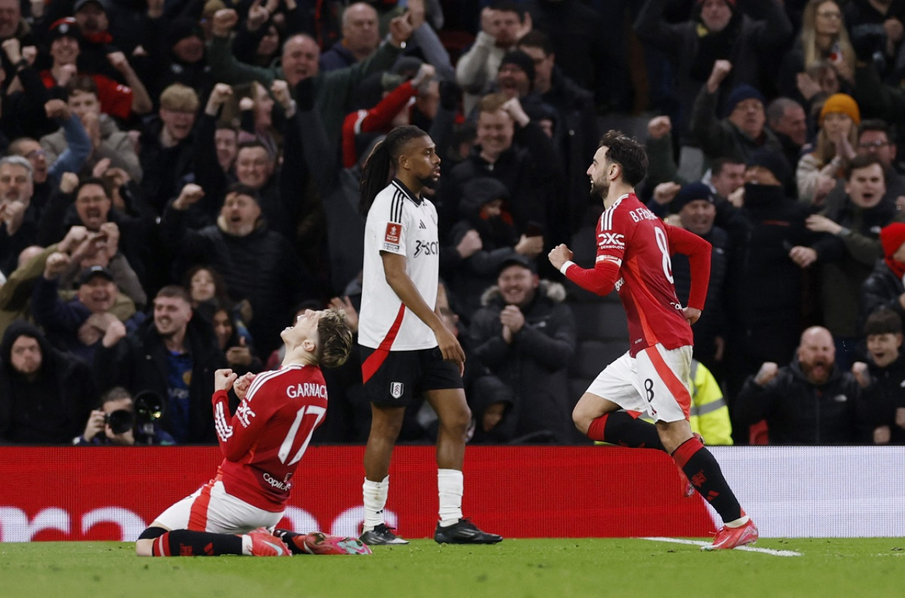 Bruno Fernandes; Manchester United vs. Fulham; FA Cup. Foto: Reuters (Jason Cairnduff)