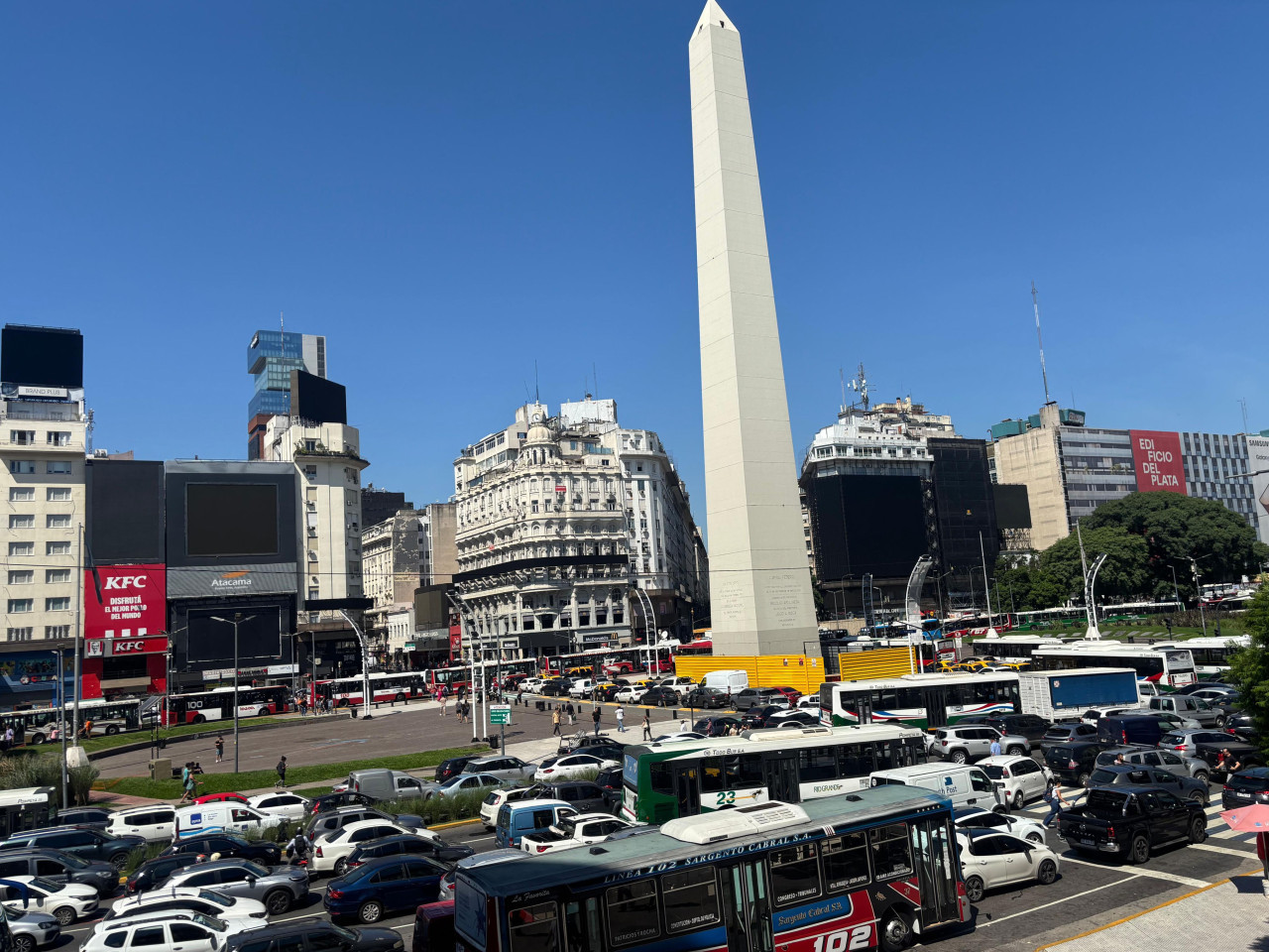 Caos de tránsito en la Ciudad de Buenos Aires. Foto: NA.