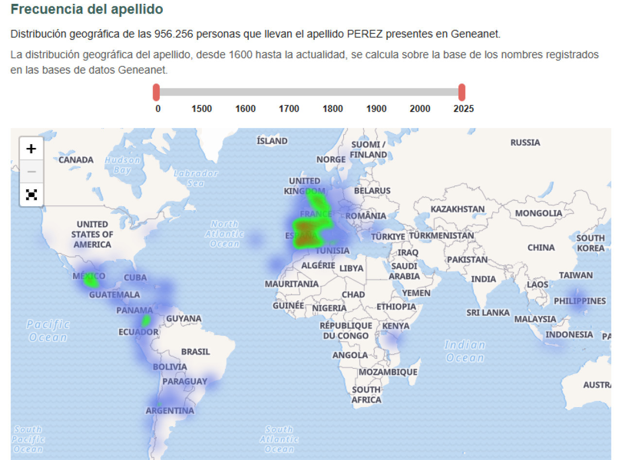 Geneanet, la web para buscar tu apellido. Fuente: Captura de pantalla