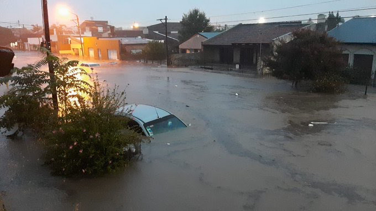 Temporal en Bahía Blanca. Foto: NA.