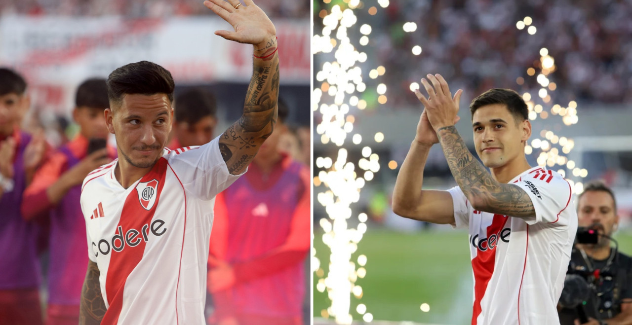 Driussi y Martínez Quarta, jugadores de River. Foto: NA