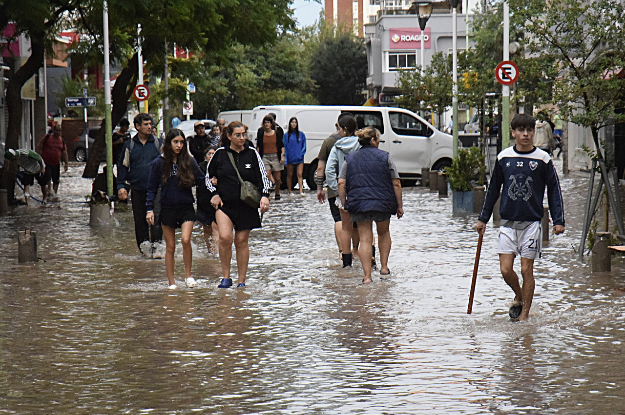 Temporal en Bahía Blanca. Foto: NA.