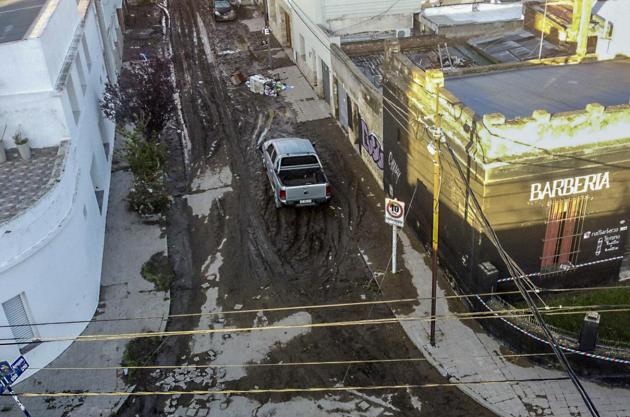 Temporal en Bahía Blanca. Foto: NA.