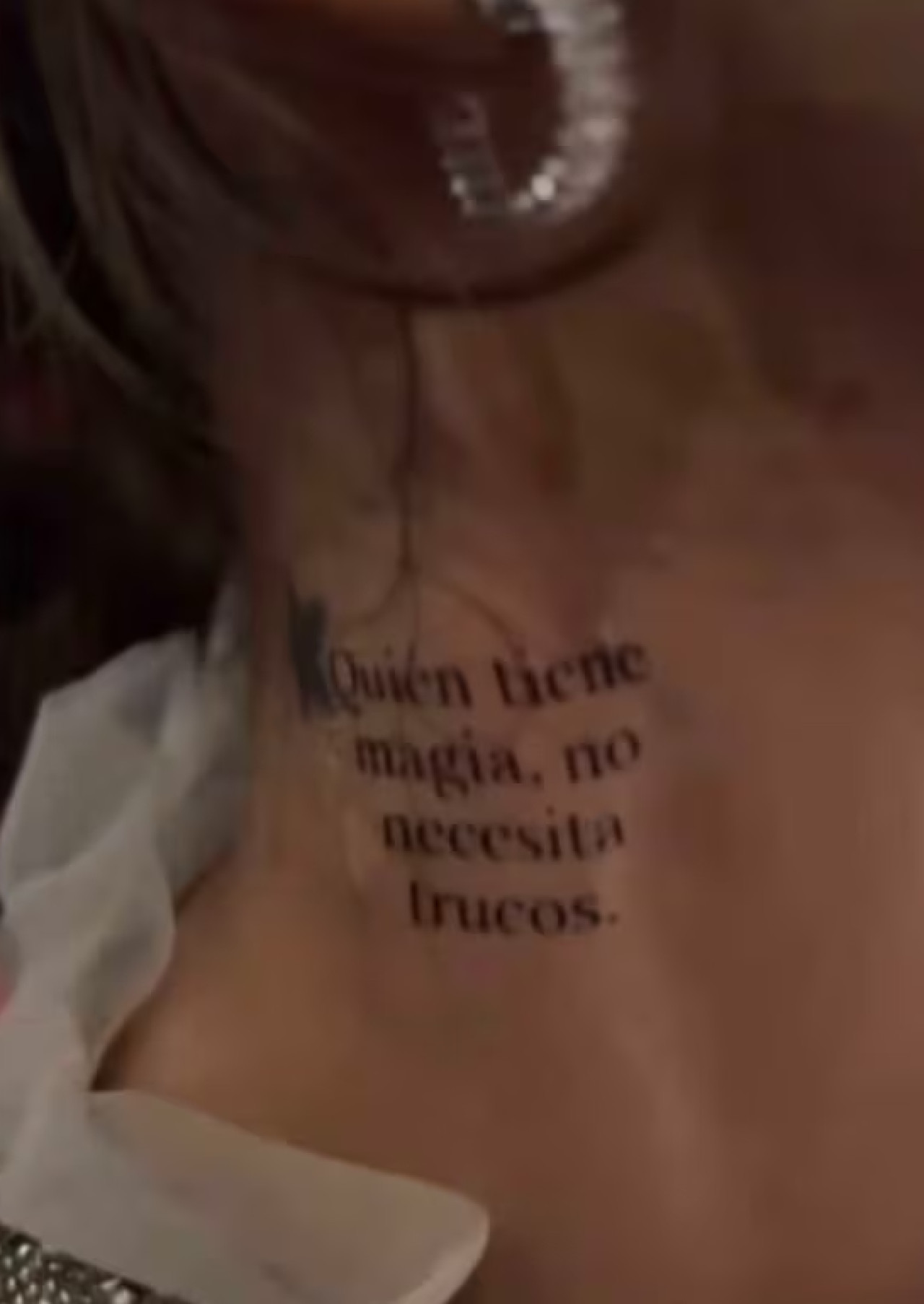 El tatuaje de la China Suárez que generó polémica. Foto: captura video.