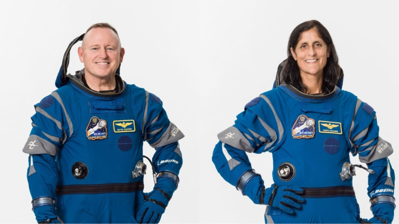 Butch Wilmore y Suni Williams, astronautas de la NASA varados en la Estación Espacial Internacional. Foto: X / @NASA.