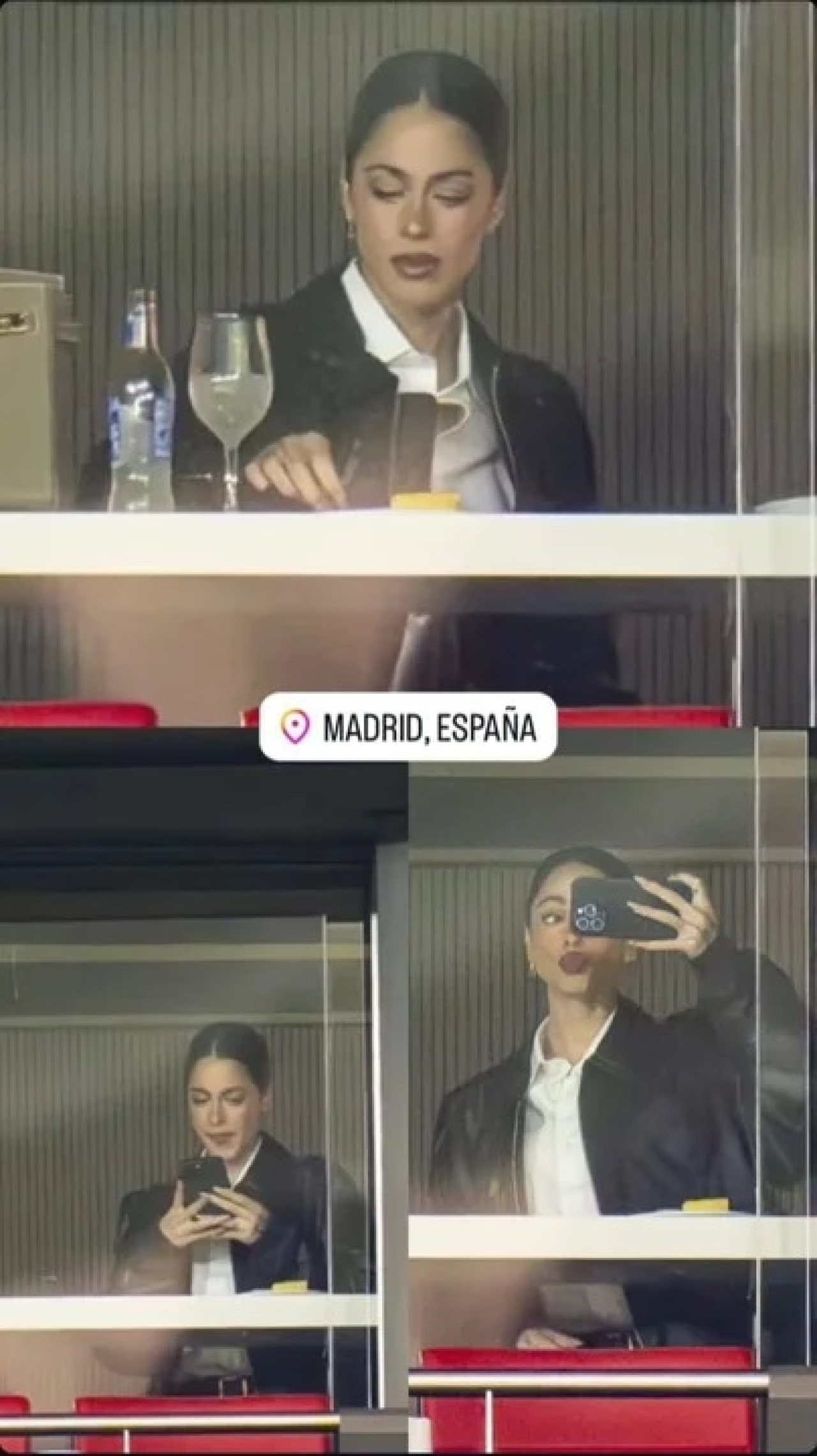 Tini Stoessel viendo a Rodrigo De Paul en el Wanda Metropolitano.