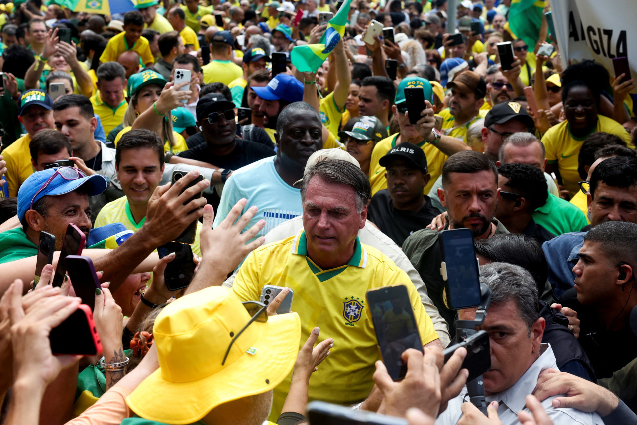 Marcha a favor de Jair Bolsonaro en Brasil. Foto: Reuters/Pilar Olivares