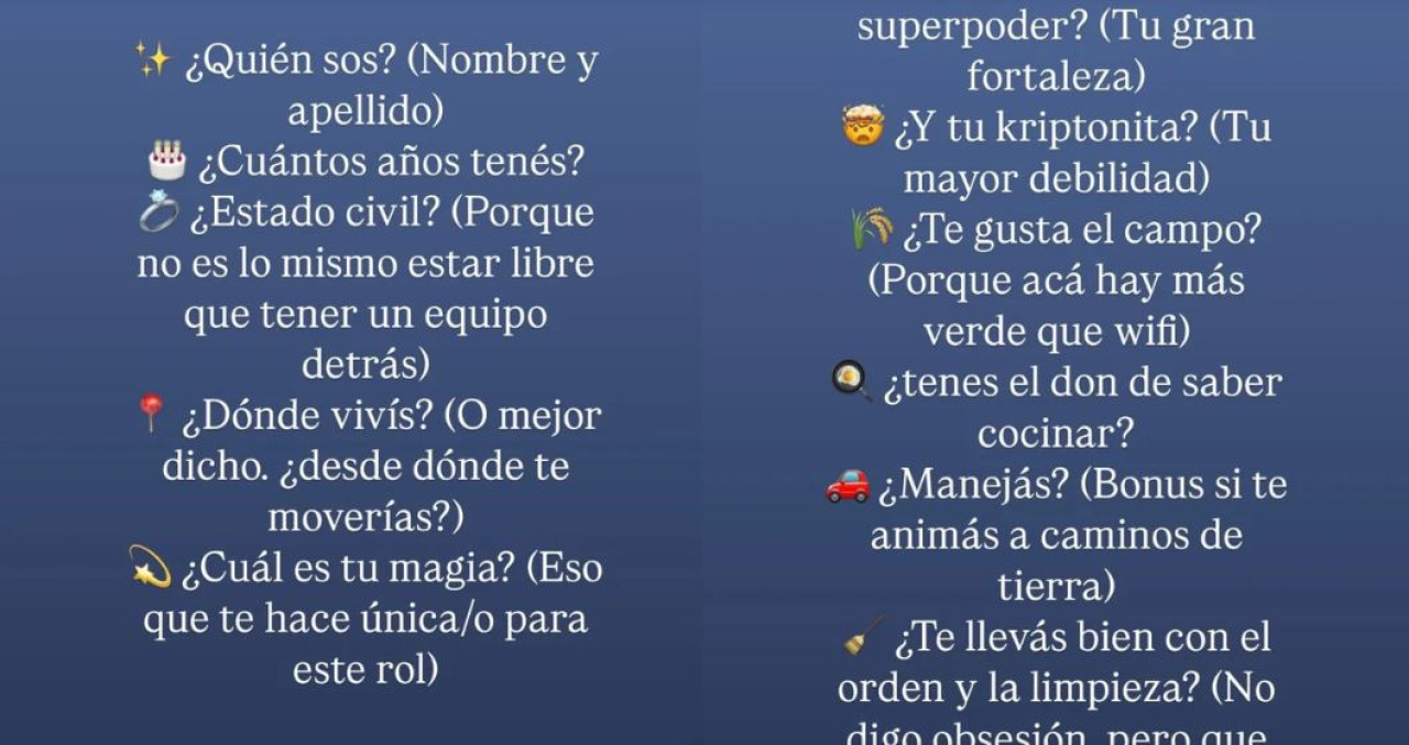 Calu Rivero abrió una convocatoria para encontrar una "niñera nomade". Redes Sociales