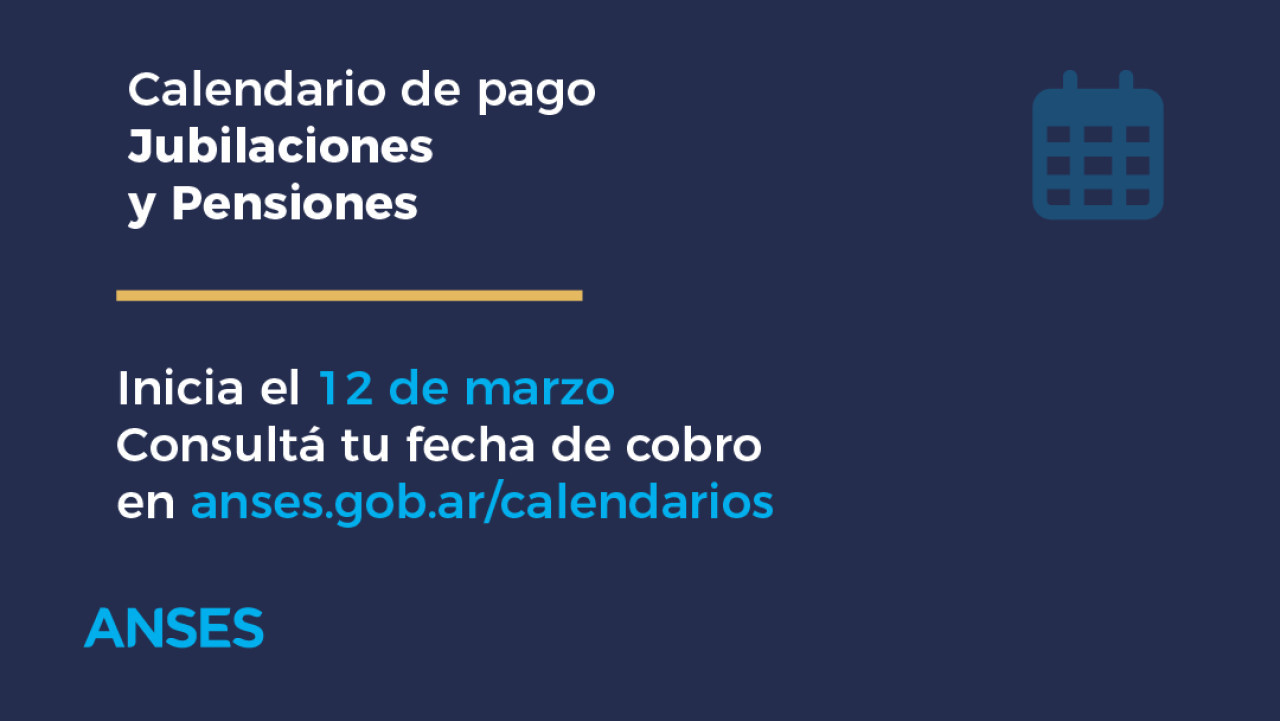 Calendario de pago para jubilados y pensionados. Foto: X @ansesgob